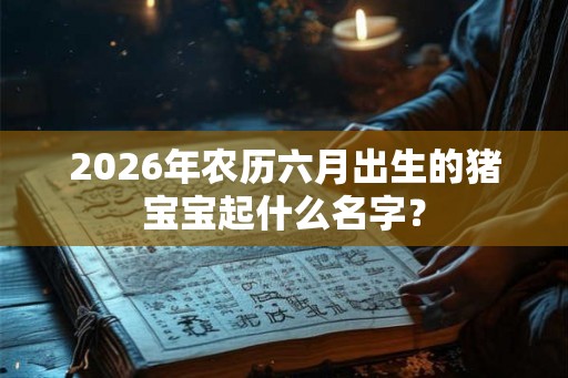2026年农历六月出生的猪宝宝起什么名字？