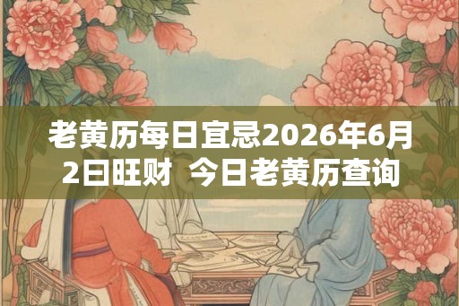 老黄历每日宜忌2026年6月2曰旺财  今日老黄历查询