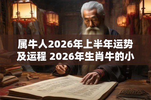 属牛人2026年上半年运势及运程 2026年生肖牛的小人是谁
