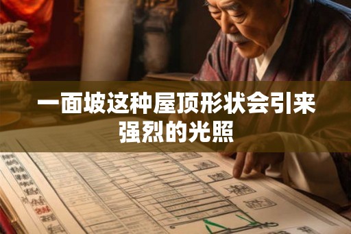一面坡这种屋顶形状会引来强烈的光照