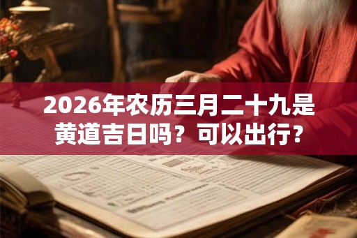2026年农历三月二十九是黄道吉日吗？可以出行？
