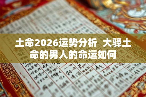 土命2026运势分析  大驿土命的男人的命运如何