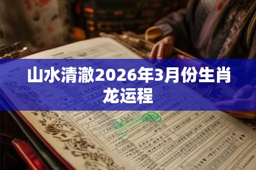 山水清澈2026年3月份生肖龙运程