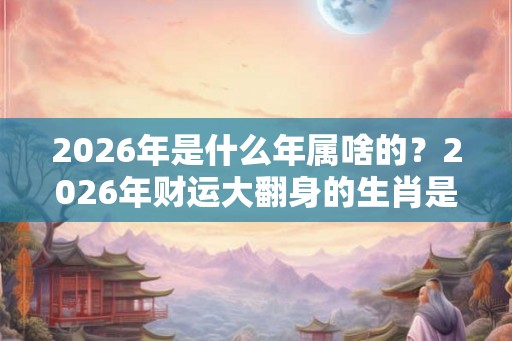 2026年是什么年属啥的？2026年财运大翻身的生肖是谁？