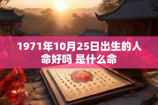 1971年10月25日出生的人命好吗 是什么命