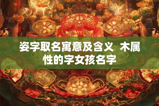 姿字取名寓意及含义  木属性的字女孩名字