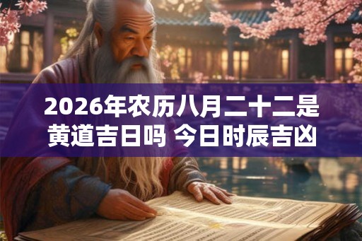 2026年农历八月二十二是黄道吉日吗 今日时辰吉凶