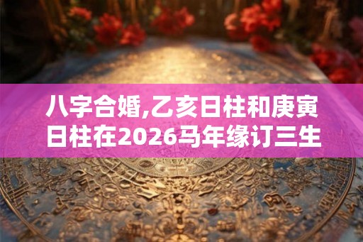 八字合婚,乙亥日柱和庚寅日柱在2026马年缘订三生 八字合婚,乙亥日柱和庚寅日柱在2026马年缘订三生