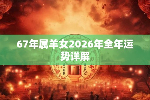 67年属羊女2026年全年运势详解