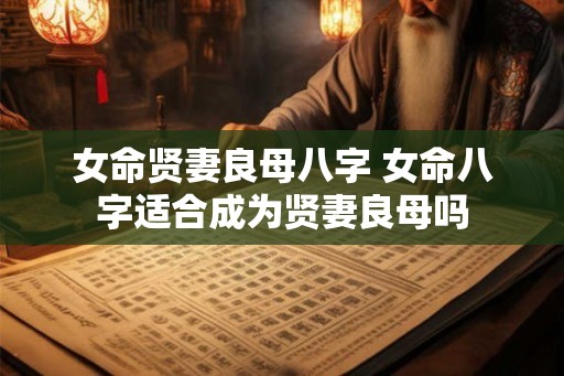 女命贤妻良母八字 女命八字适合成为贤妻良母吗