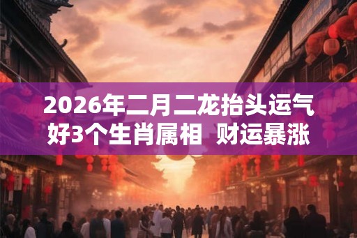 2026年二月二龙抬头运气好3个生肖属相  财运暴涨