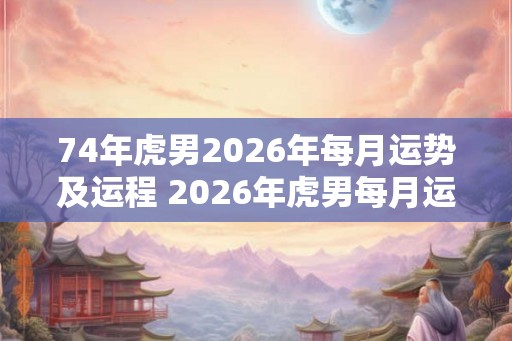 74年虎男2026年每月运势及运程 2026年虎男每月运程预测