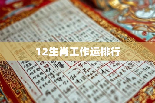 12生肖工作运排行