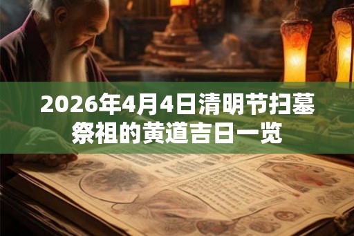 2026年4月4日清明节扫墓祭祖的黄道吉日一览