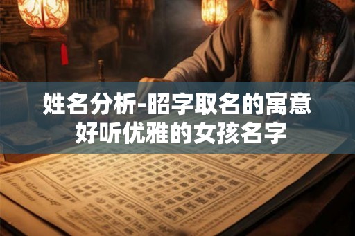 姓名分析-昭字取名的寓意 好听优雅的女孩名字