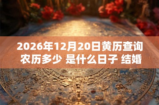2026年12月20日黄历查询 农历多少 是什么日子 结婚吉时