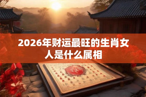 2026年财运最旺的生肖女人是什么属相