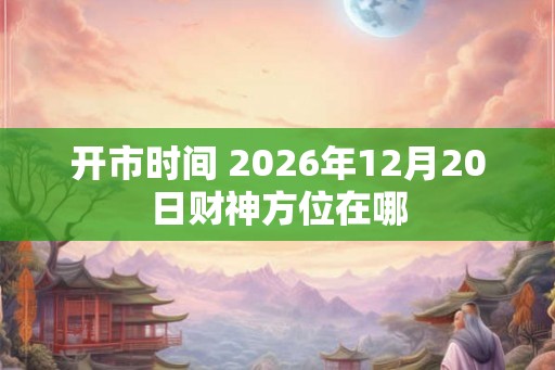 开市时间 2026年12月20日财神方位在哪