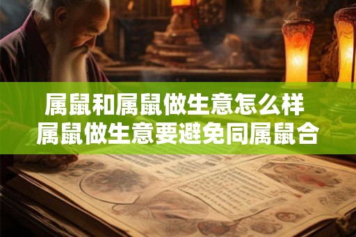 属鼠和属鼠做生意怎么样 属鼠做生意要避免同属鼠合作吗