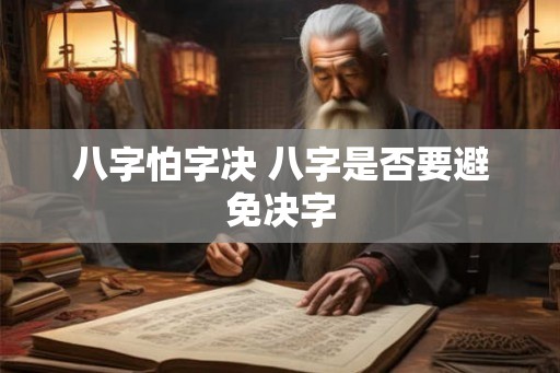 八字怕字决 八字是否要避免决字