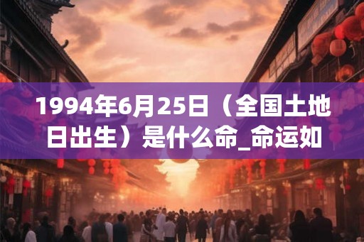 1994年6月25日（全国土地日出生）是什么命_命运如何