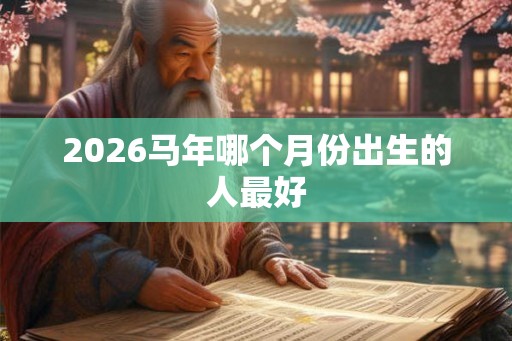 2026马年哪个月份出生的人最好
