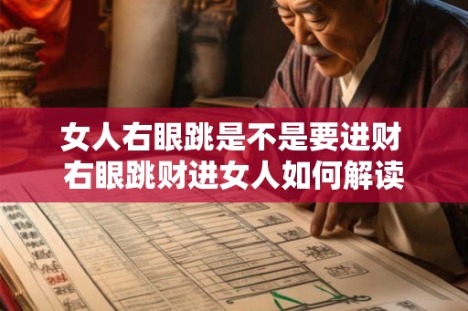 女人右眼跳是不是要进财 右眼跳财进女人如何解读