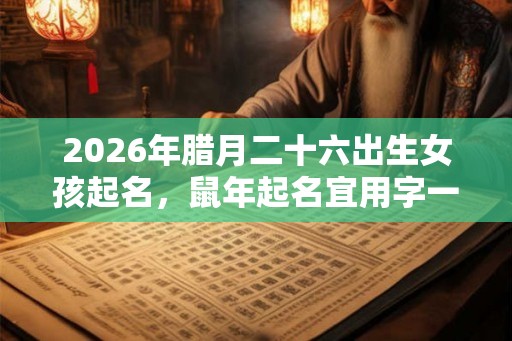 2026年腊月二十六出生女孩起名，鼠年起名宜用字一览！