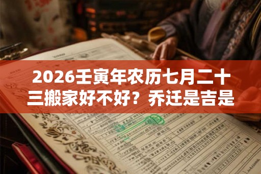 2026壬寅年农历七月二十三搬家好不好？乔迁是吉是凶