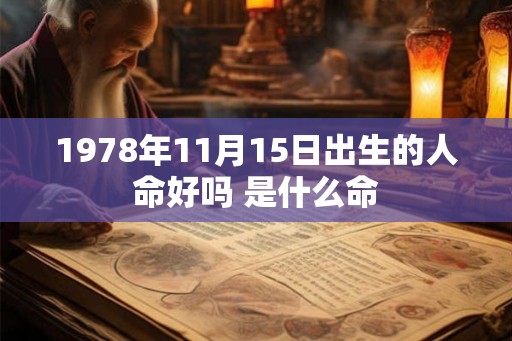 1978年11月15日出生的人命好吗 是什么命