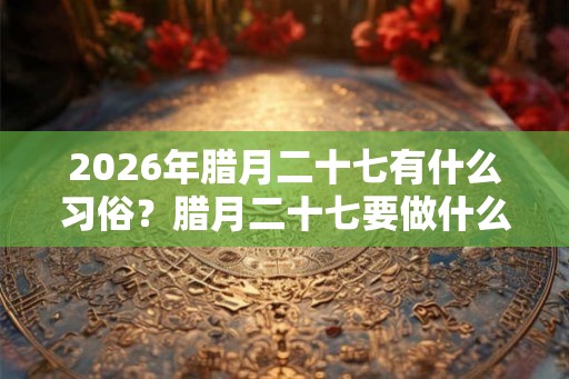 2026年腊月二十七有什么习俗？腊月二十七要做什么？