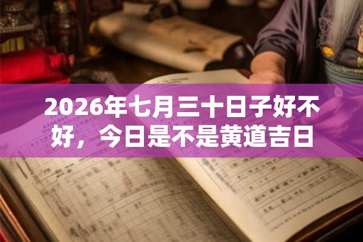 2026年七月三十日子好不好，今日是不是黄道吉日