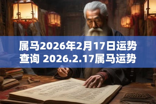 属马2026年2月17日运势查询 2026.2.17属马运势分析 属马2026年2月17日运势查询 2026.2.17属马运势分析