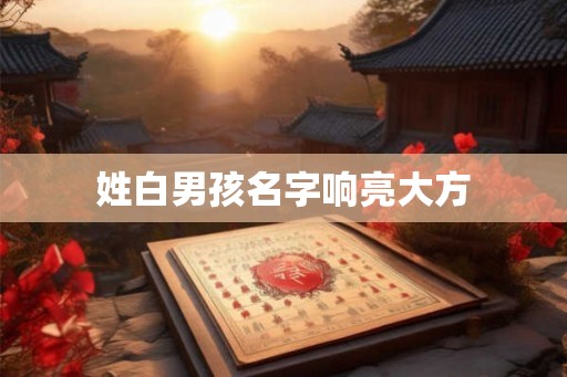姓白男孩名字响亮大方 姓白男孩名字响亮大方
