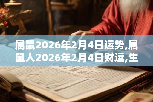 属鼠2026年2月4日运势,属鼠人2026年2月4日财运,生肖鼠2026年2月4日运势