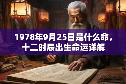 1978年9月25日是什么命,十二时辰出生命运详解 1978年9月25日是什么命,十二时辰出生命运详解