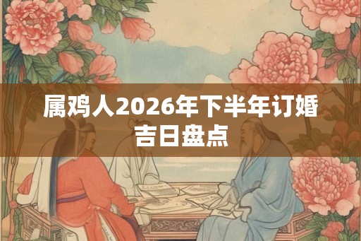 属鸡人2026年下半年订婚吉日盘点