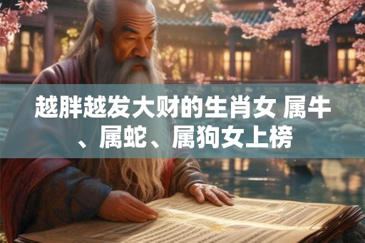 越胖越发大财的生肖女 属牛、属蛇、属狗女上榜