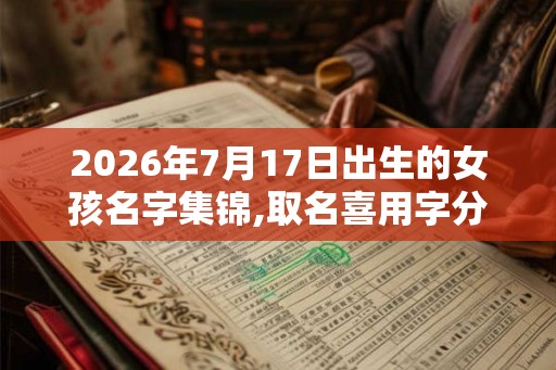2026年7月17日出生的女孩名字集锦,取名喜用字分享 2026年7月17日出生的女孩名字集锦,取名喜用字分享