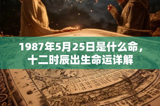 1987年5月25日是什么命，十二时辰出生命运详解