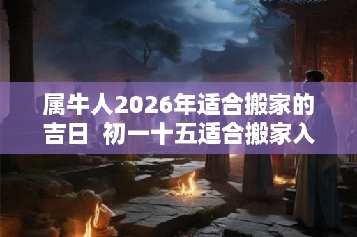 属牛人2026年适合搬家的吉日 初一十五适合搬家入宅不 属牛人2026年适合搬家的吉日 初一十五适合搬家入宅不
