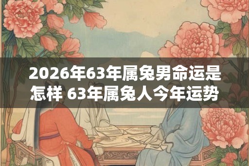 2026年63年属兔男命运是怎样 63年属兔人今年运势