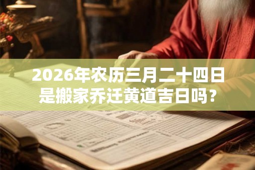 2026年农历三月二十四日是搬家乔迁黄道吉日吗？