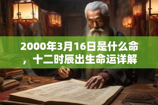 2000年3月16日是什么命，十二时辰出生命运详解