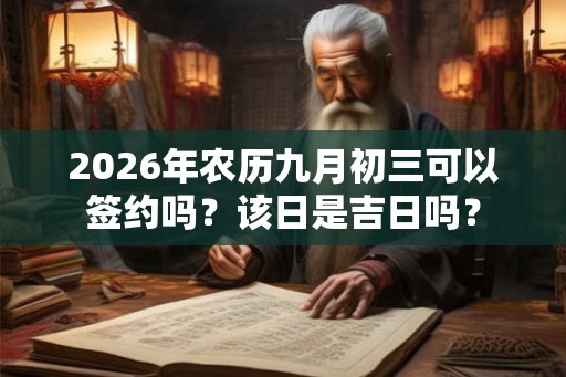 2026年农历九月初三可以签约吗？该日是吉日吗？