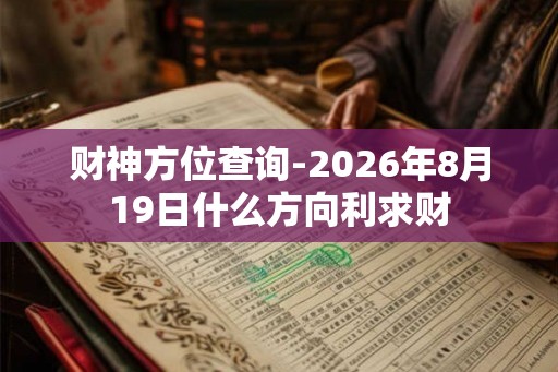 财神方位查询-2026年8月19日什么方向利求财 财神方位查询-2026年8月19日什么方向利求财