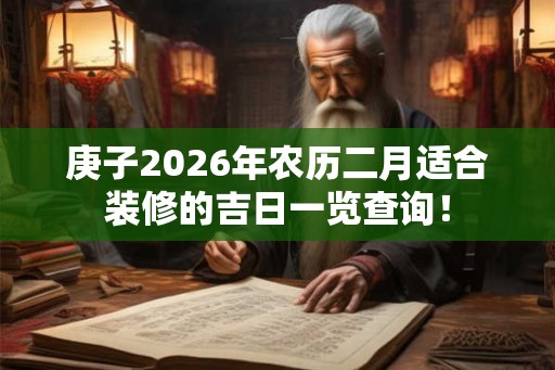 庚子2026年农历二月适合装修的吉日一览查询！