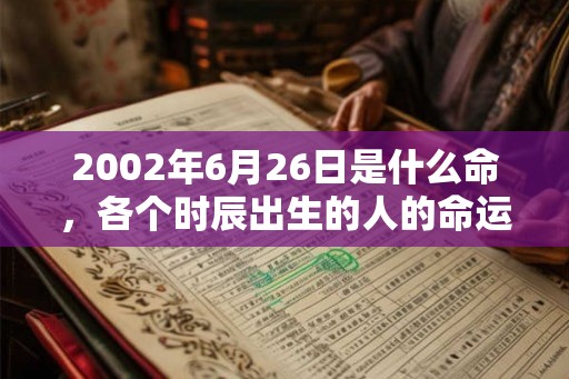 2002年6月26日是什么命，各个时辰出生的人的命运