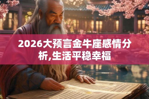 2026大预言金牛座感情分析,生活平稳幸福