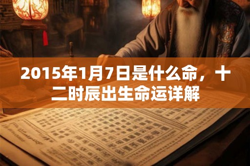 2015年1月7日是什么命，十二时辰出生命运详解